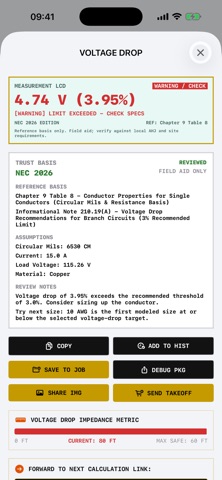 Electrician Field Calculator Screenshot 4 of 6