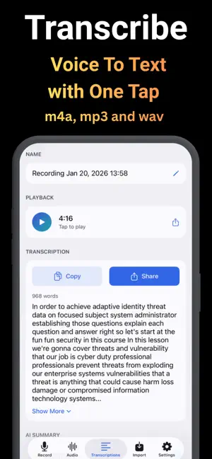 Sound Scribe Voice Transcriber screenshot 3