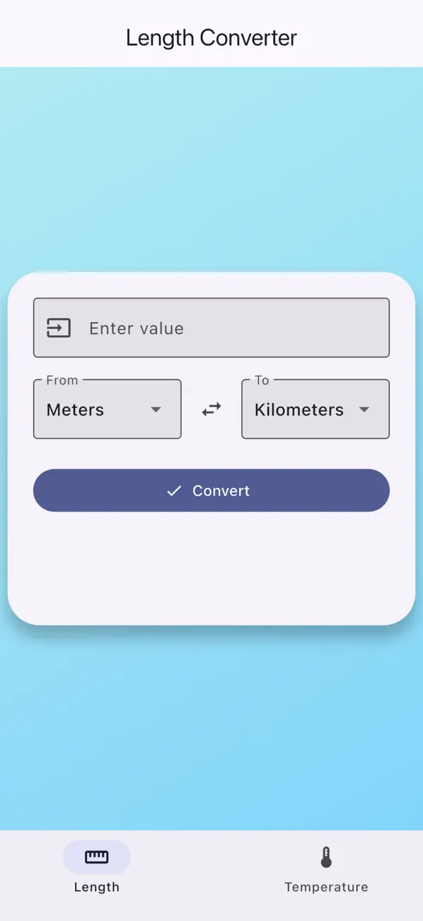 #2. Unit Calc – Length & Temp (iOS) Göre: Waseem Abbas