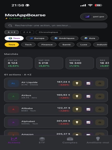 MonAppBourse iPad screenshot