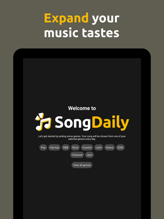 SongDaily iPad screenshot 4 - Music app