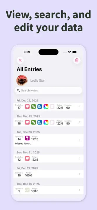 Period Tracking Calendar : capture d’écran 5 sur 8