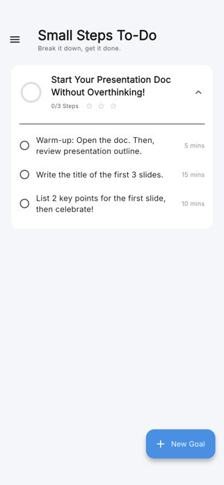 Small Steps To-Do Screenshot 3 of 7