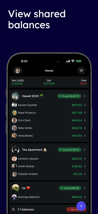 Split bills: SplitMyExpenses Screenshot 1 of 7