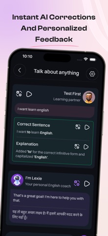 LexieTalk: AI English Speaking iPhone screenshot