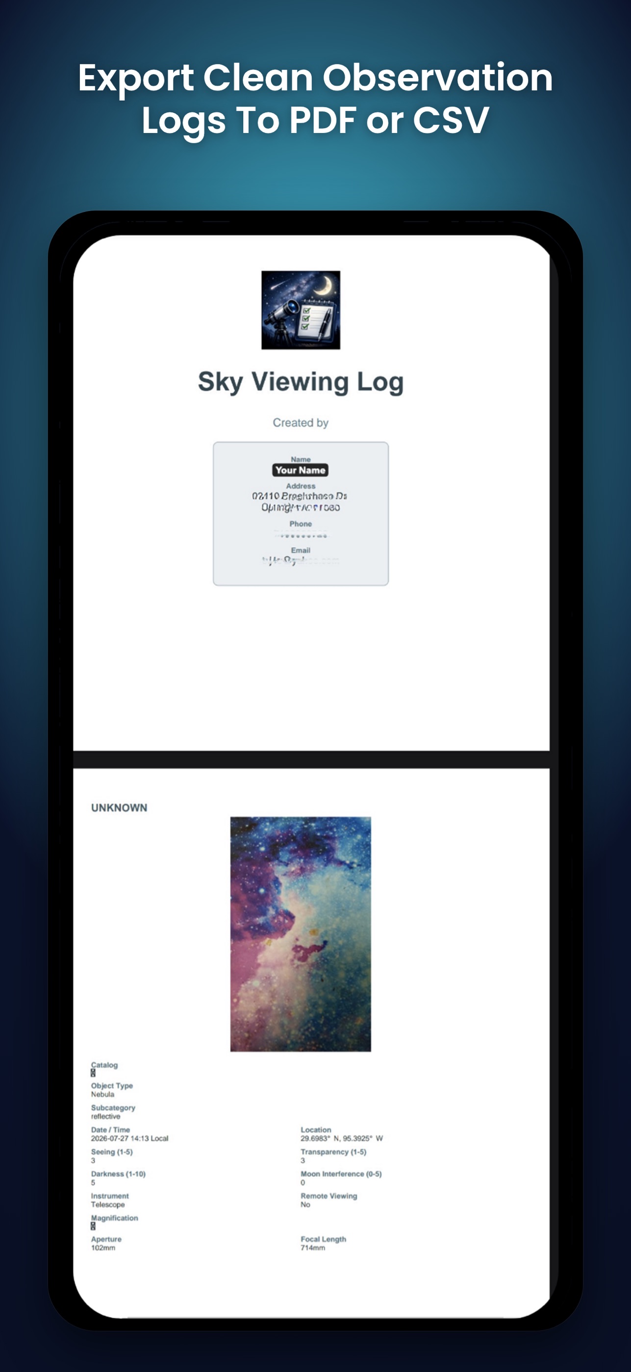 Screenshot 5 of Astro Gazing Log