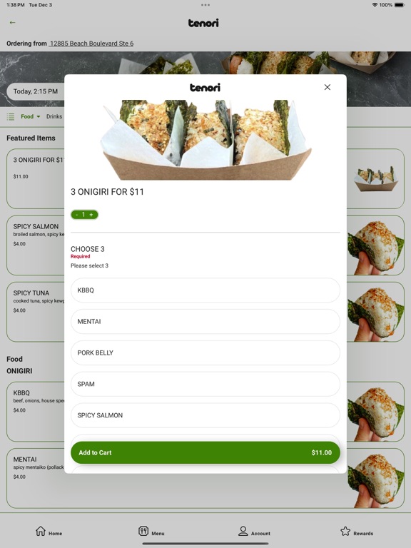 tenori iPad screenshot 4 - Food & Drink app