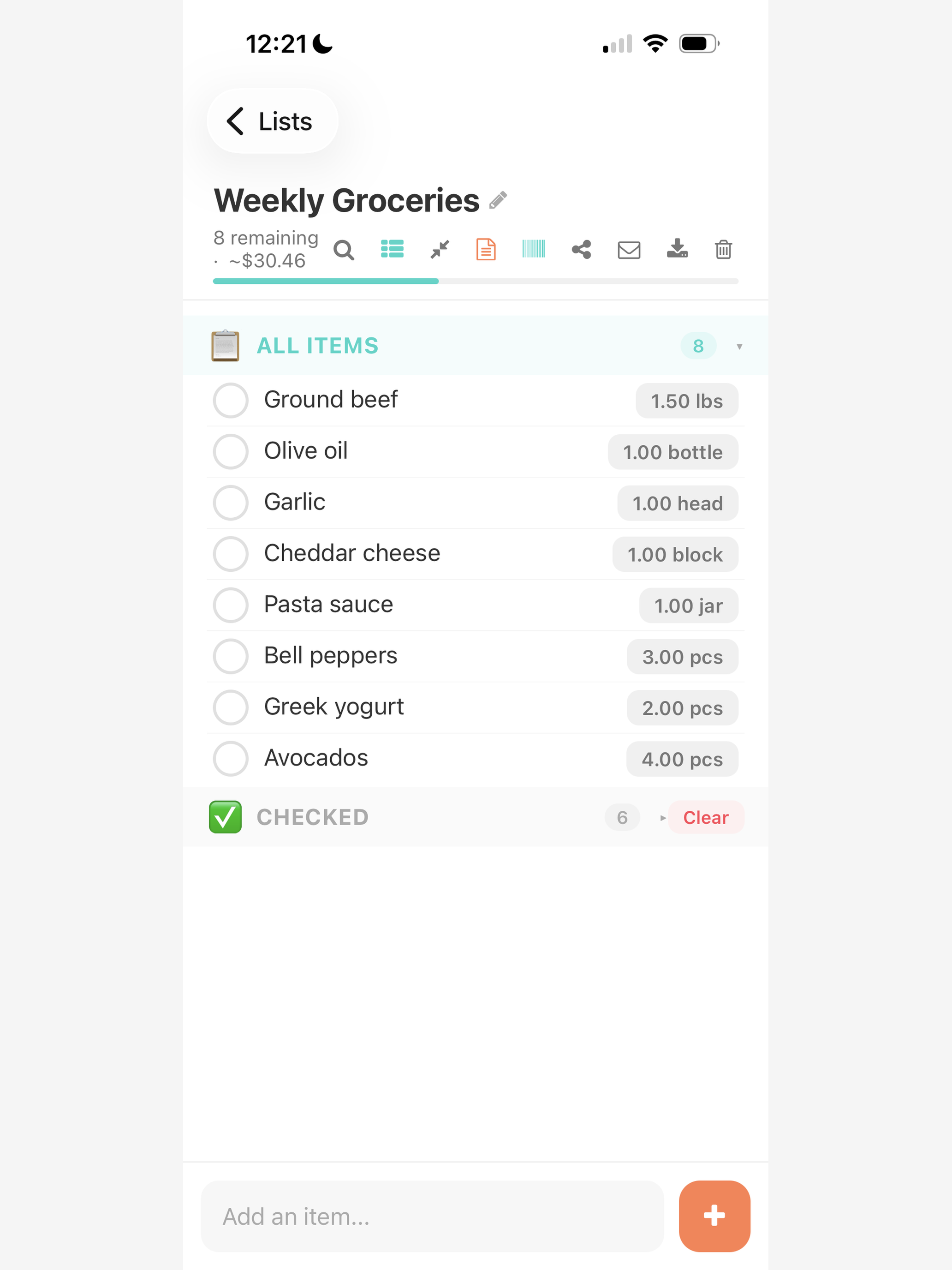 Kartov - Shopping List