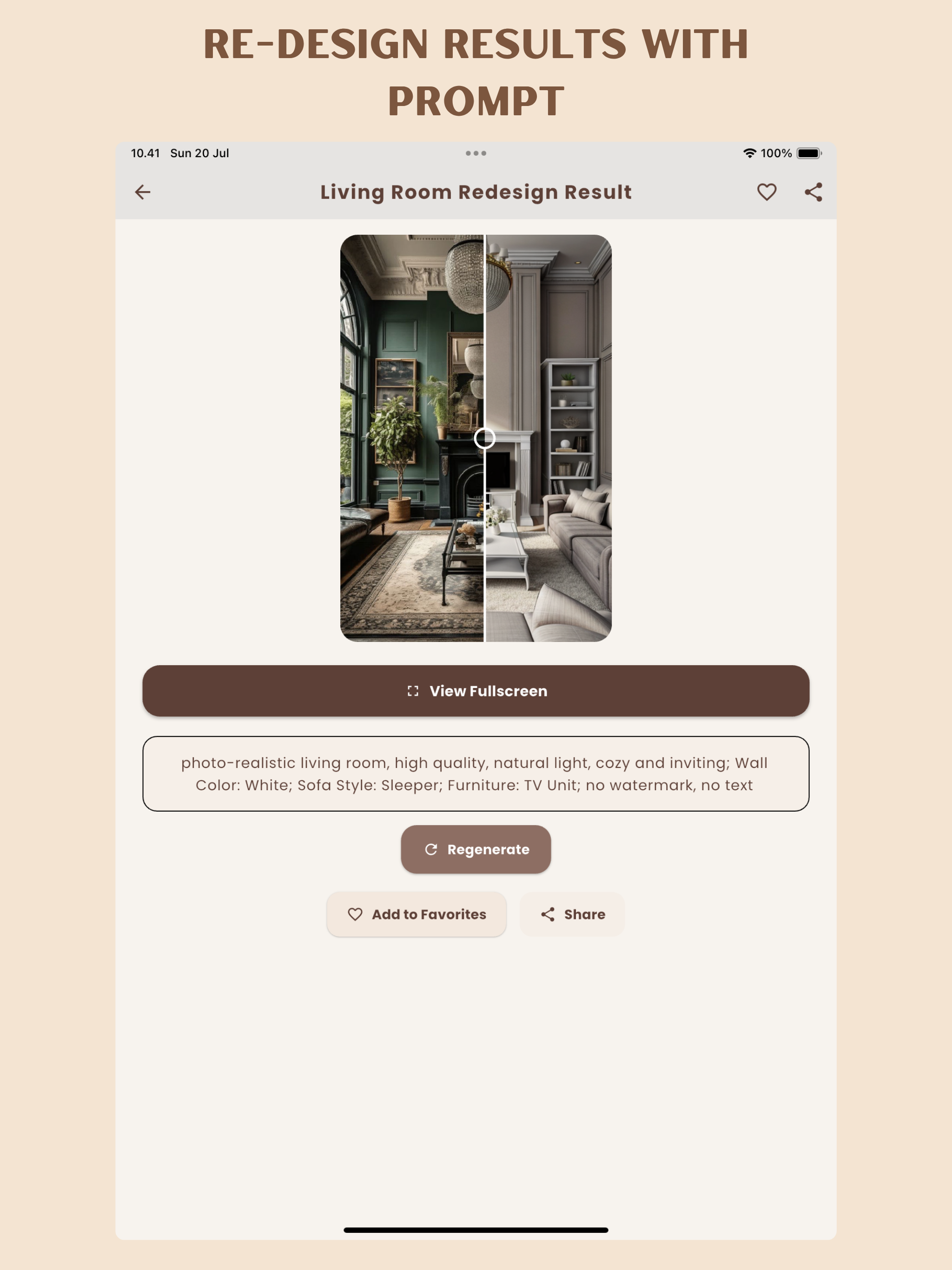 AI Living Room Makeover Design