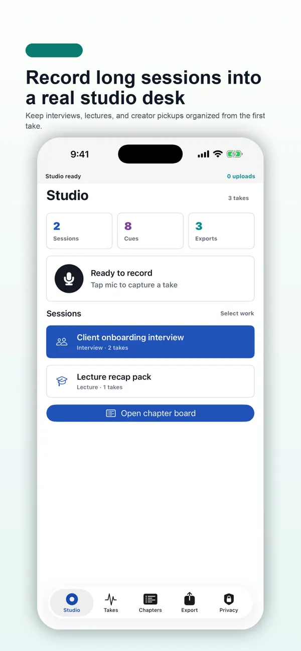 Screenshot #1 pour Voice Chapter Studio