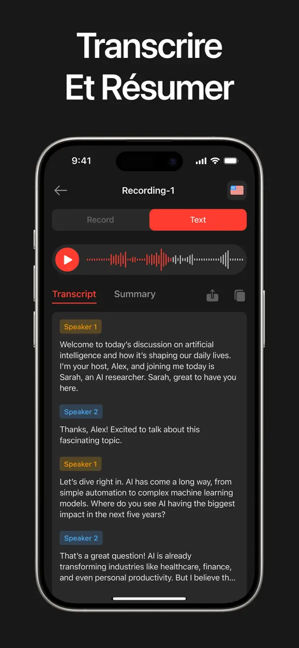 Screenshot #2 pour Dictaphone pour Notes Vocales