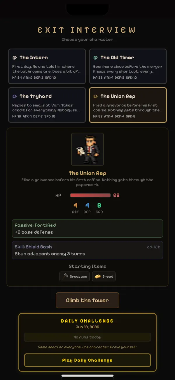Screenshot #2 pour Exit Interview: Roguelike RPG