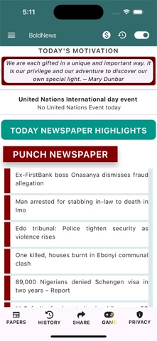Nigerian Newspapers Summary Screenshot 1 of 8