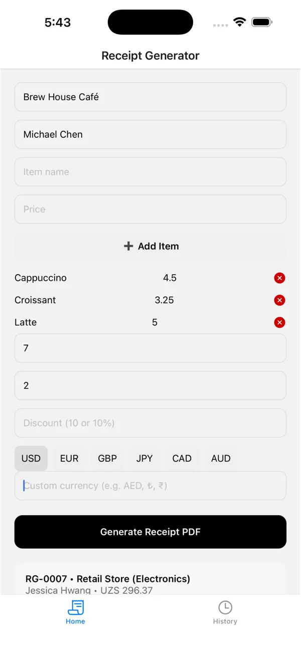 Screenshot #2 pour Receipt Generator Expert