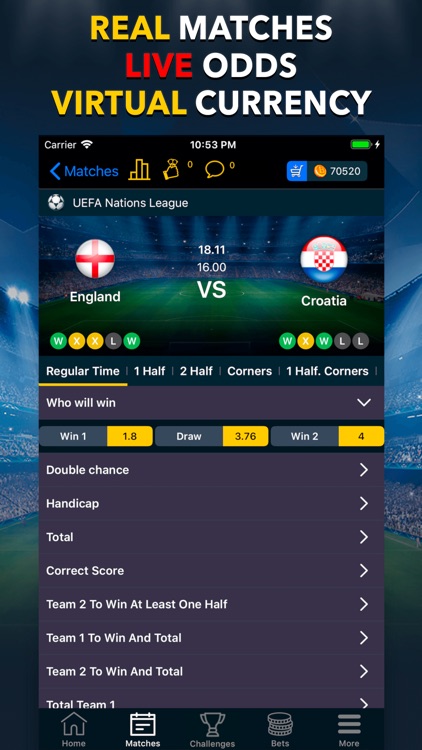 BETUP - Sports Betting Game