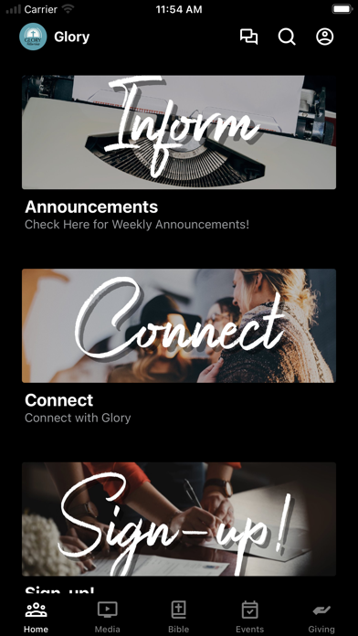Glory Fellowship Church App Screenshot