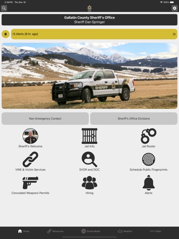 Gallatin County Sheriff MT iPad screenshot