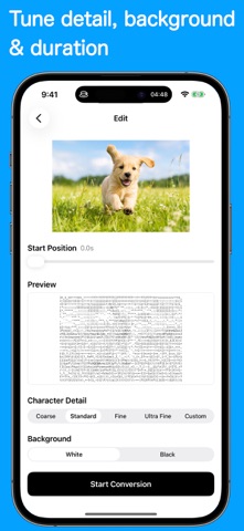 MojiCam - ASCII Art Video iPhone screenshot