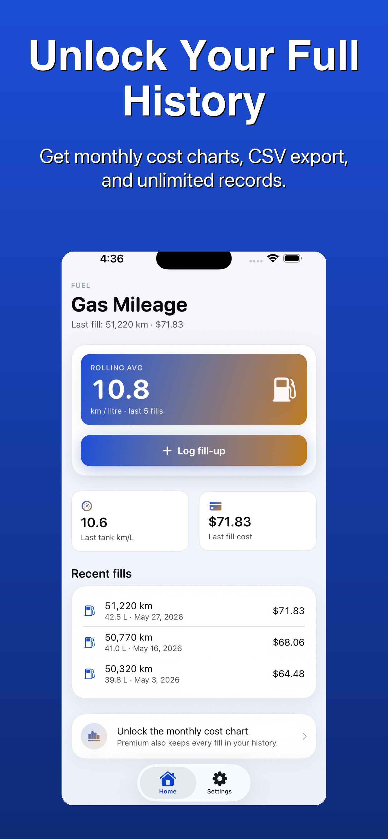 Fuel Mileage Tracker MPG screenshot 3