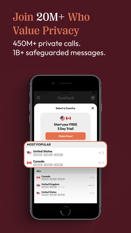 Hushed: US Second Phone Number