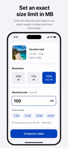 Video Compressor: Resize MB Screenshot 3 of 5