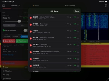 Greyline FT8 iPad screenshot