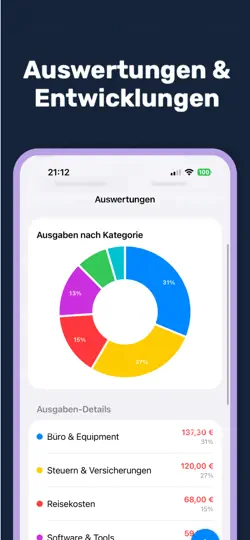 Screenshot von Einnahmen-Ausgaben-Tracker EÜR auf dem iPhone 3