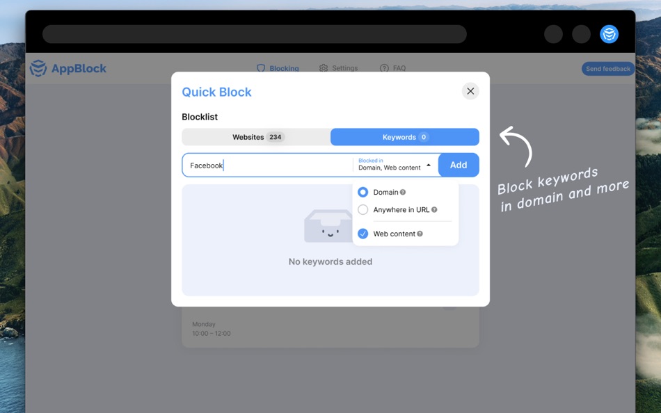 #6. AppBlock - Block Websites (macOS) Podle: MobileSoft s.r.o.