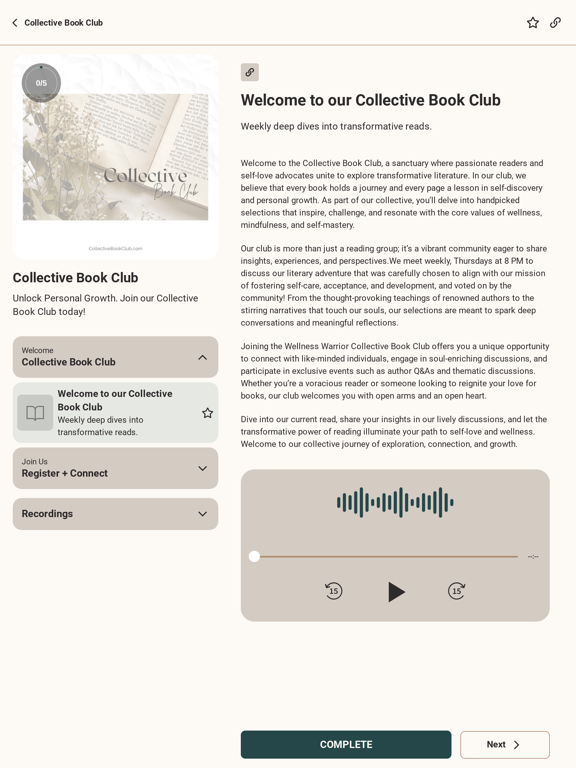 Wellness Warrior HUB iPad screenshot 3 - Health & Fitness app