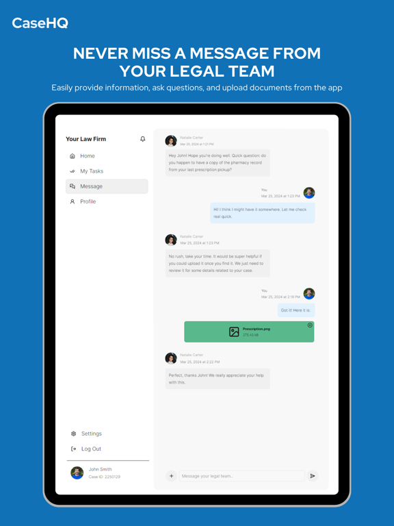 CaseHQ iPad screenshot 5 - Productivity app