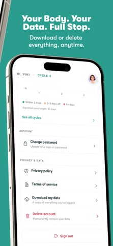 Vyana: Cycle & Period Tracker screenshot