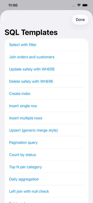 SQL Professional Editor iPhone screenshot 4
