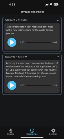 Voice-to-Email screenshot