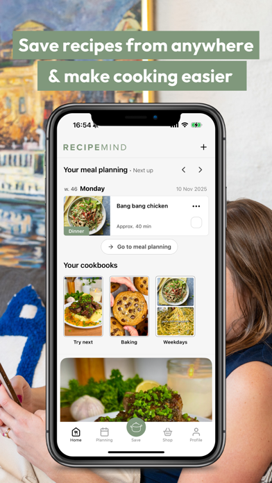 Screenshot #1 pour RecipeMind, Recipe & Meal plan