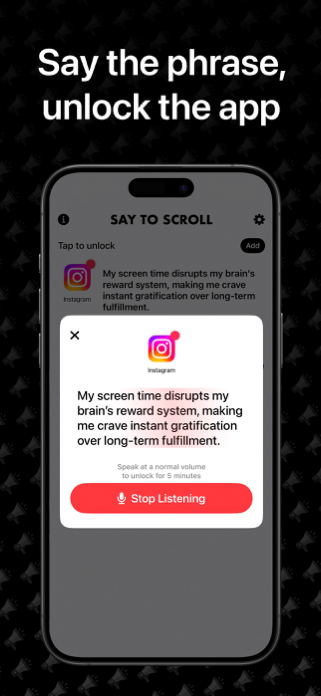 Say to Scroll - Screen Time Screenshot 2 of 5