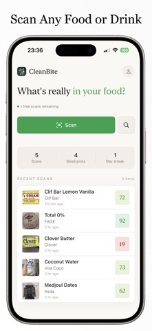 CleanBite: Food & Drink Scan screenshot