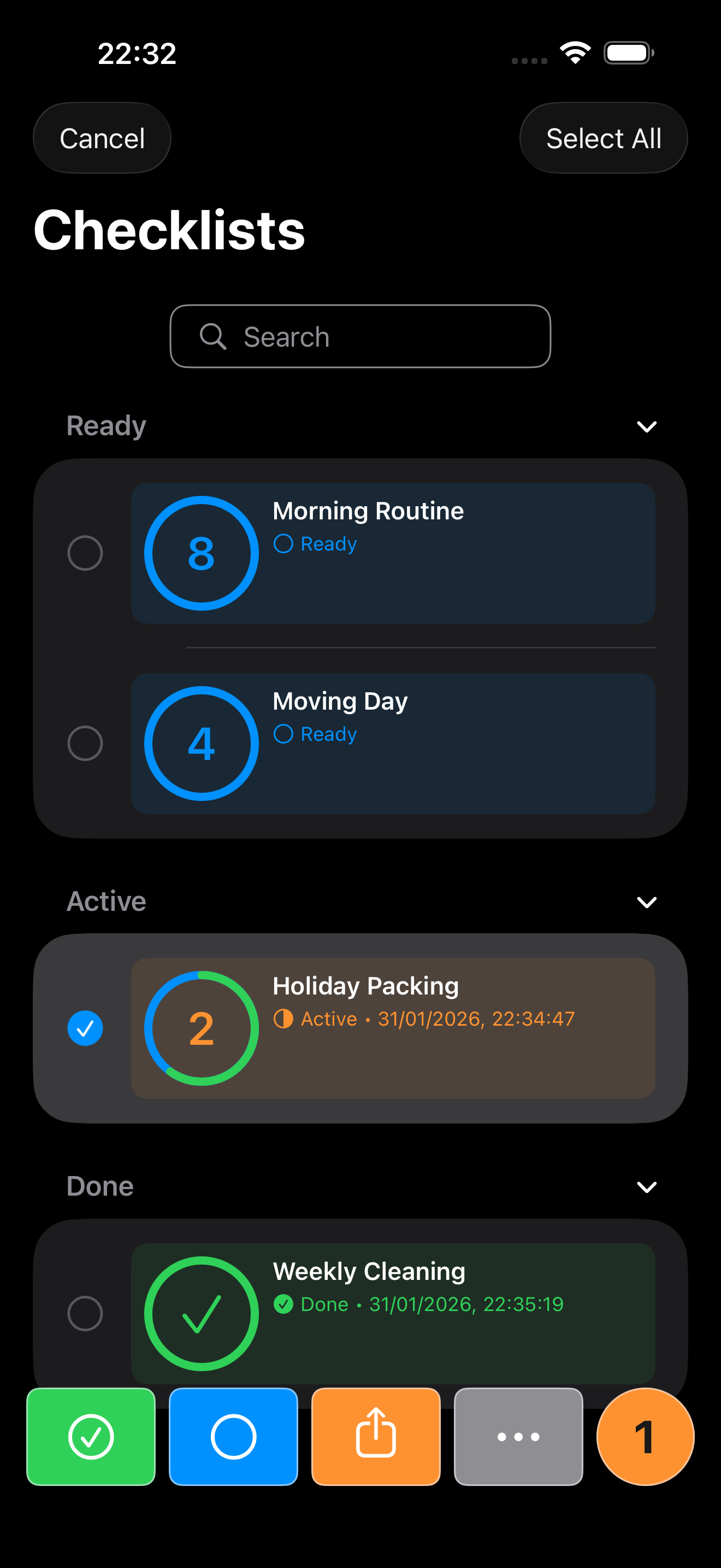 Checkomat: Private Checklists