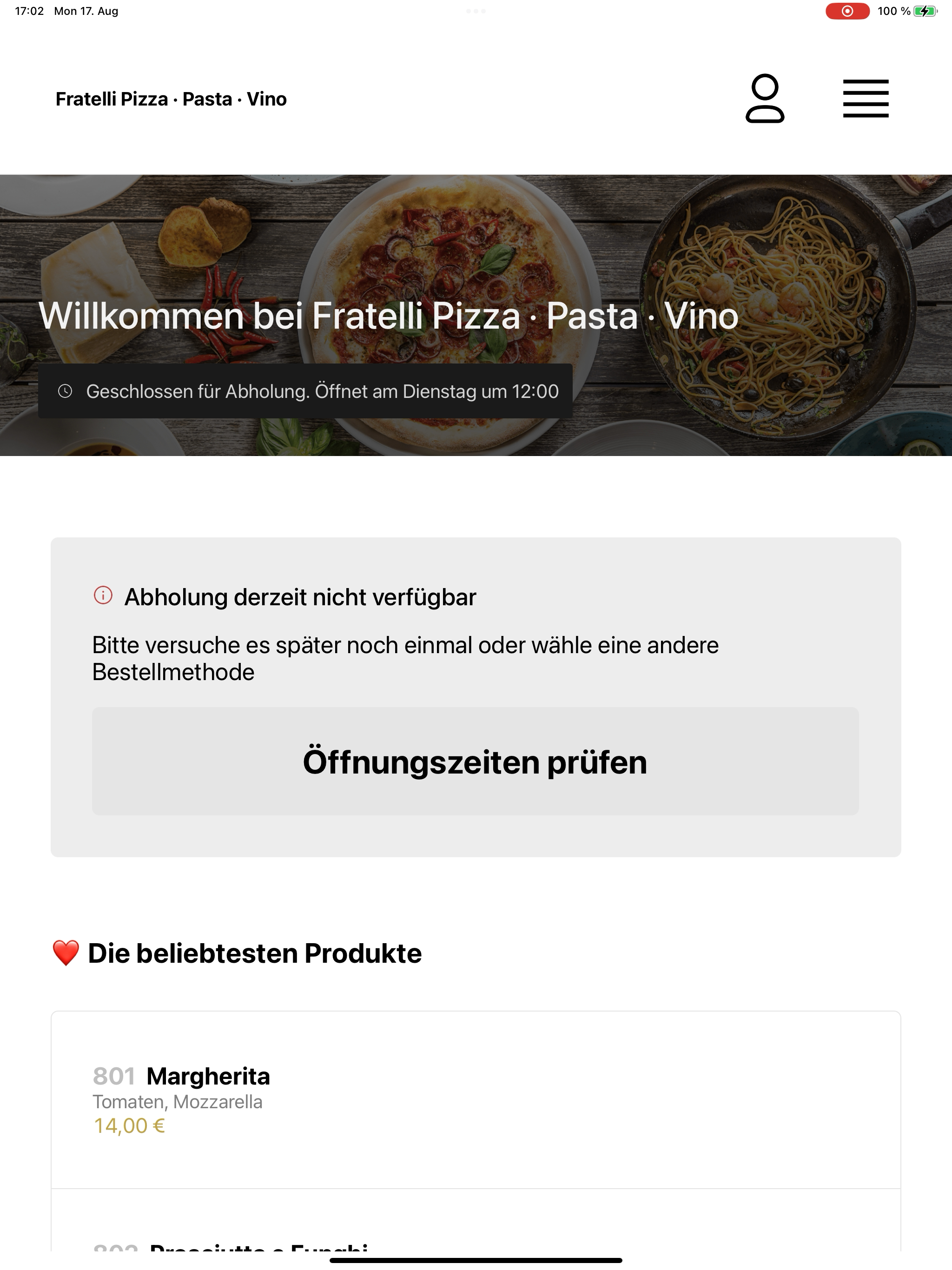 Fratelli Pizza · Pasta · Vino screenshot 10