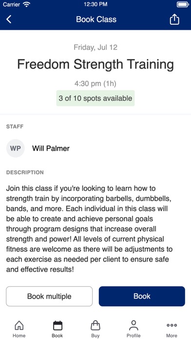 Freedom Fitness 615 Screenshot