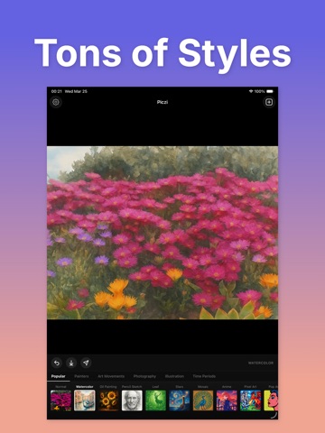 Piczi - AI Photo Editor & Art iPad screenshot