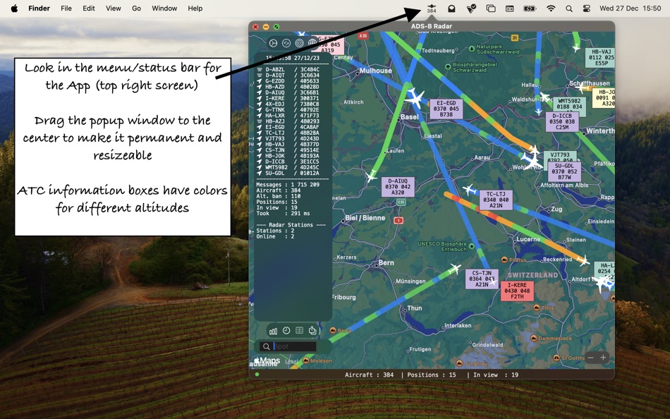 #1. ADS-B Radar (macOS) 由: Jan Nutbroek
