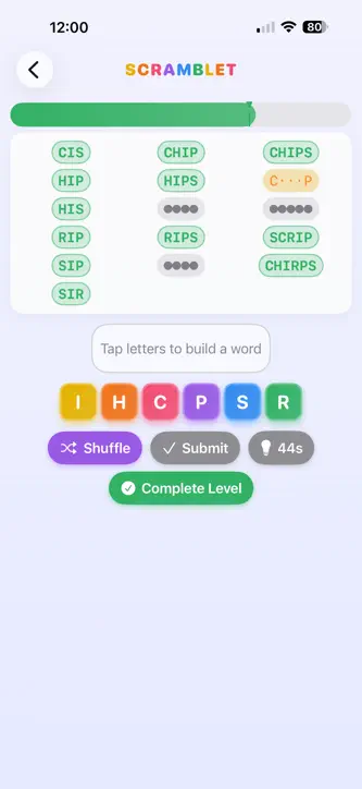 Scramblet - Word Puzzle Game screenshot 4