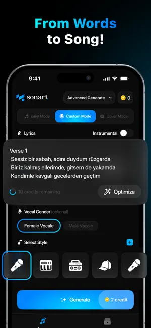 Sonari: AI Music Generator iPhone screenshot 4