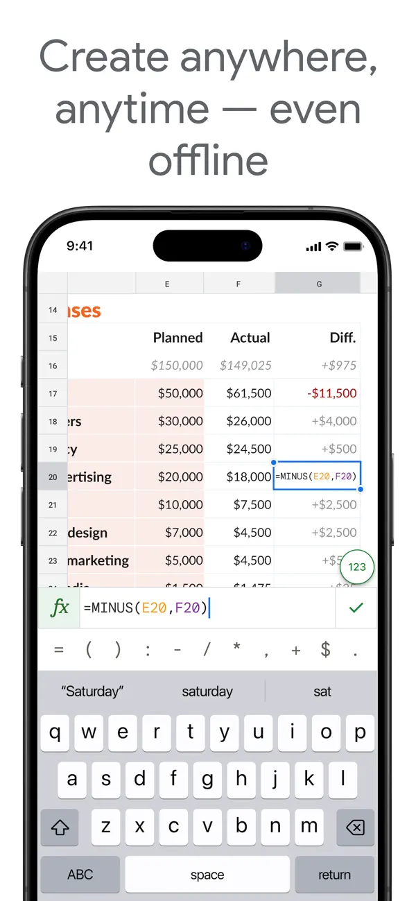 Screenshot #2 pour Google Sheets