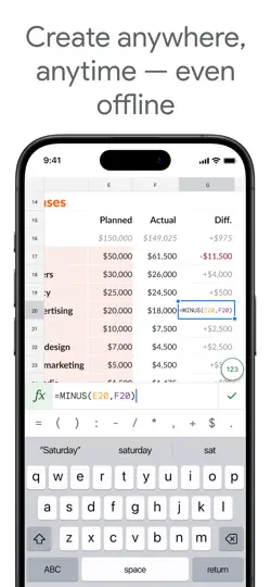 Captura de pantalla de Hojas De Cálculo De Google en iPhone 2