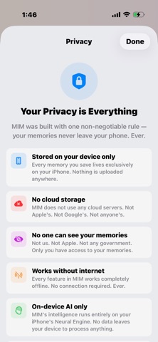 MIM — Memory in Moments screenshot