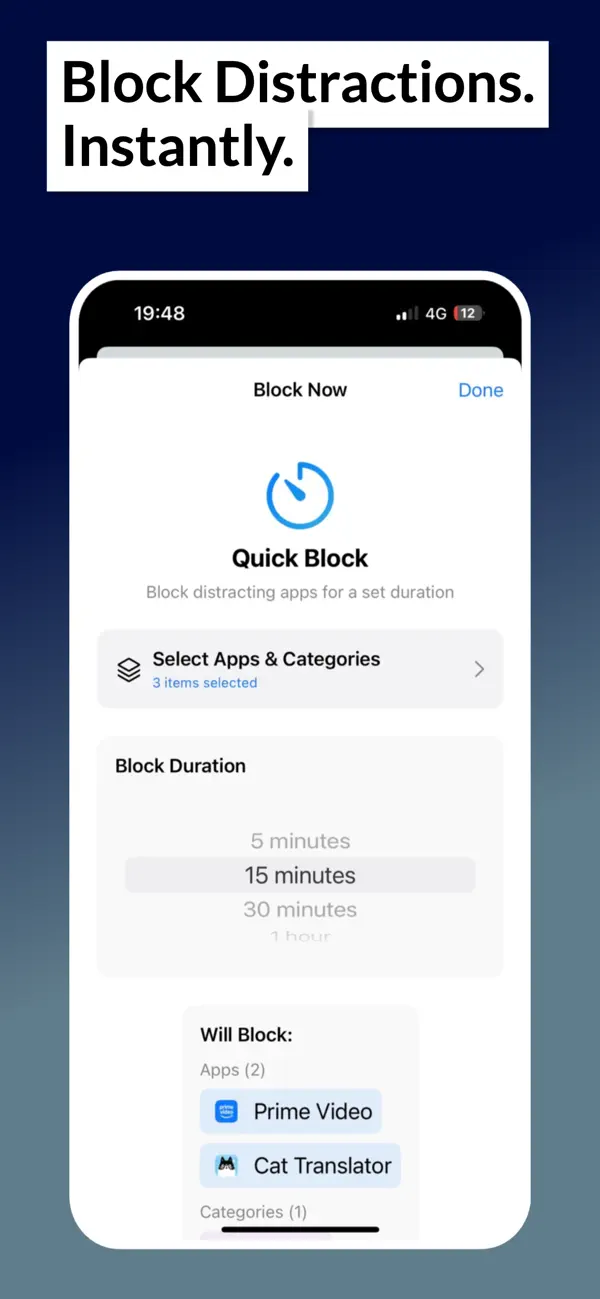 #2. Focus: Block Apps,Distractions (iOS) By: Volodymyr Oliennikov