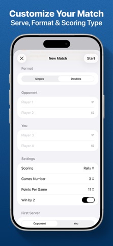 Pickleball Score Keeper App iPhone screenshot