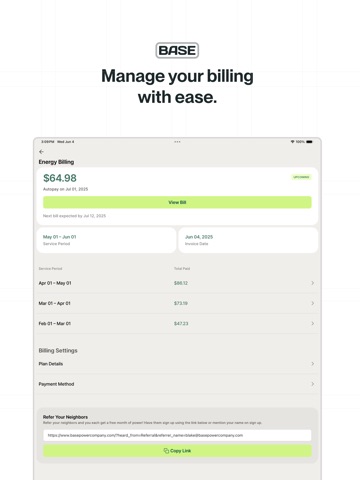 Base Power iPad screenshot