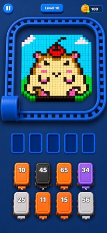 Train Pixel Color Match Puzzle iPhone screenshot